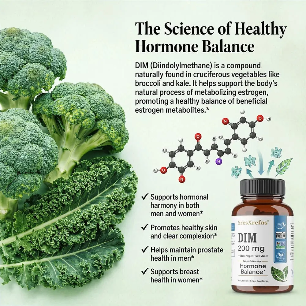 DIM Supplement 200mg Unisex Menopausal Support Antioxidant Support Promotes Overall Health — image 4