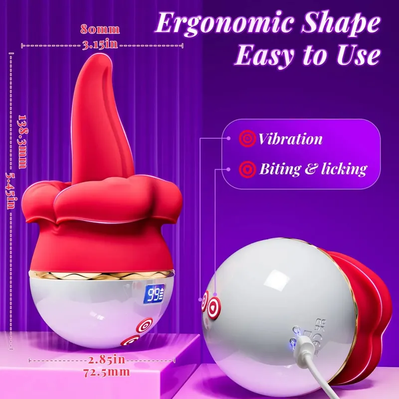 2025 Bagong Swing Tongue Licking Vibrator Thrusting Dildo Nipple Clitoral Stimulator Babae Masturbesyon Oral Sex Tools para sa Babae — image 6