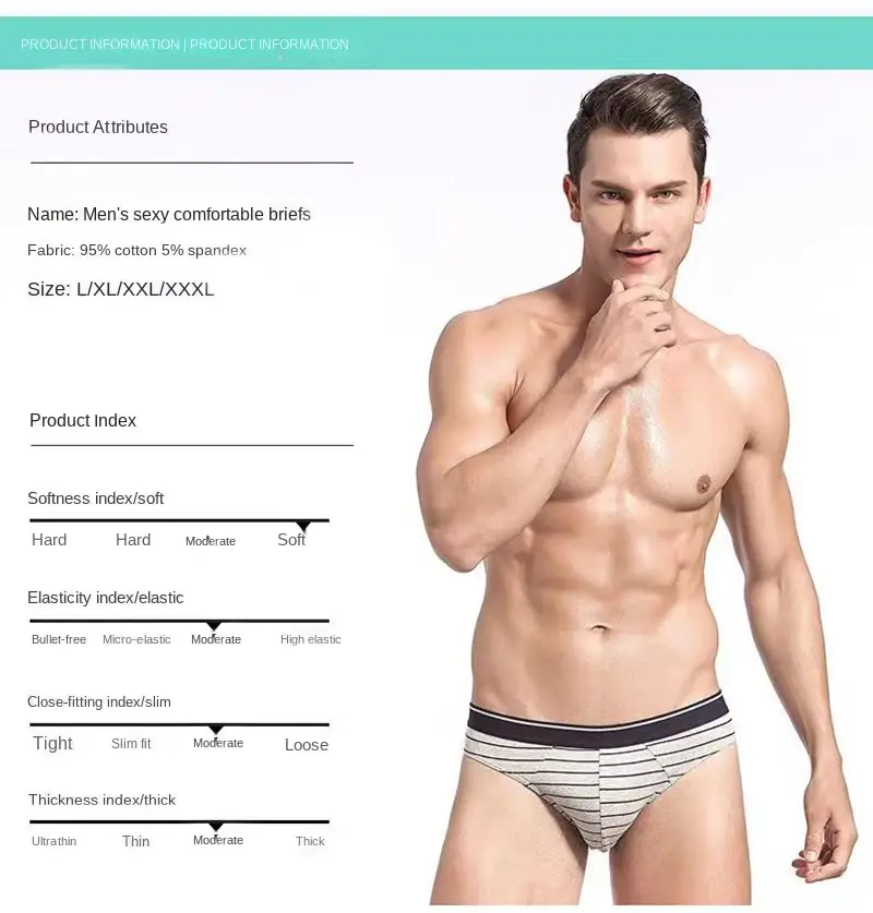 4 pçs/lote cuecas masculinas lingerie sexy calcinha masculina de algodão respirável cueca listrado calcinha lotes por atacado — image 2