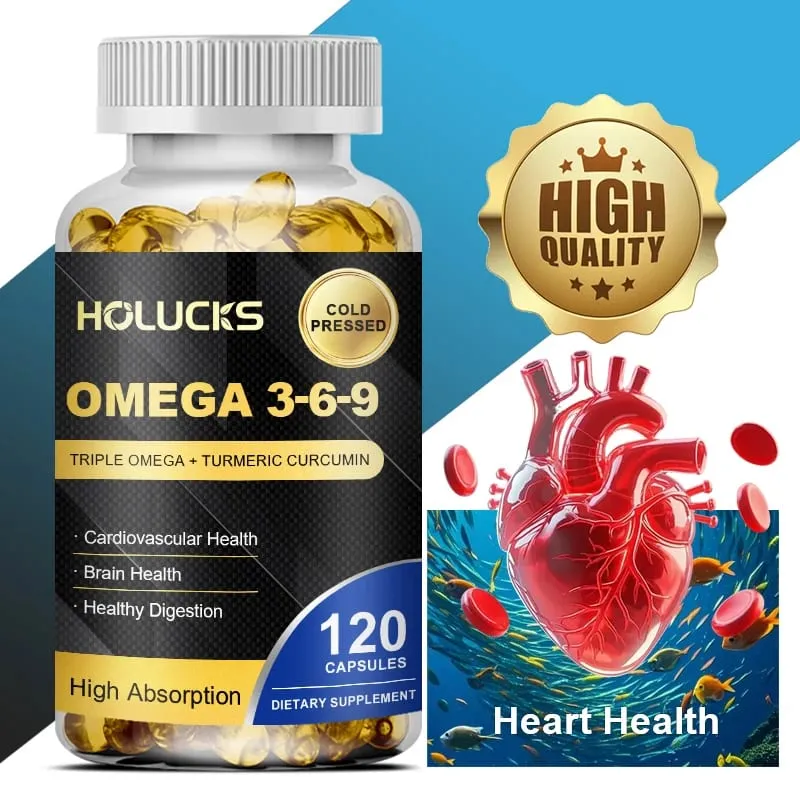 Omega 3-6-9 Fish Oil Capsules for Heart Brain Health & Healthy Digestion Cognitive Function Immune Support — image 2
