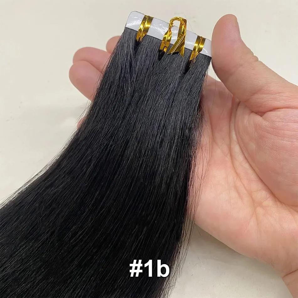 Full Shine Tape In 100% Remy Human Hair Straight Double Sided Blonde Comfortable Silky Natural Tape Ins For Women