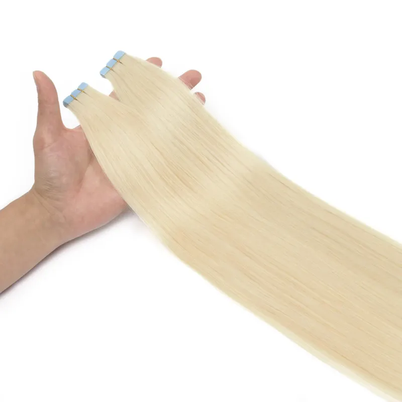 Mini Tape In Human Hair Extensions Skin Weft Machine Remy Natural Tape In Extensions 10pcs For Side Hair Tape On 12-24 Inch