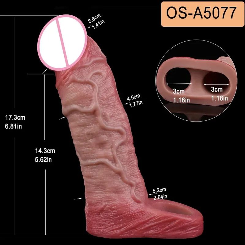 Close Head Realistic Penis Sleeve Szexjátékok férfiaknak Késleltetett magömlés Púshosszabbító Pároknak Sex Pleasure Sexshop — image 18