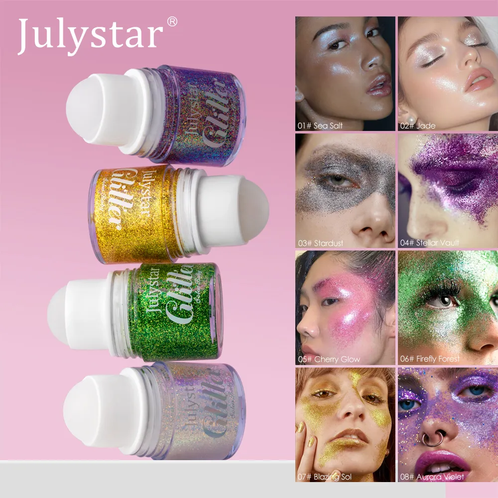 Rolando lantejoulas glitter gel rosto pintura corporal brilhante líquido verde branco pérola brilho sombra de olho iluminar palco maquiagem decoração — image 5