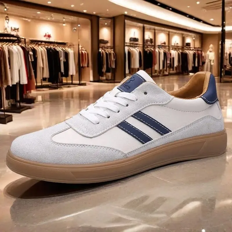High Quality Leather Sneakers Men Trainers Classic Casual Sports Shoes Man Flat Sneakers Outdoor Non-slip Men's Skateboard Shoes — image 5