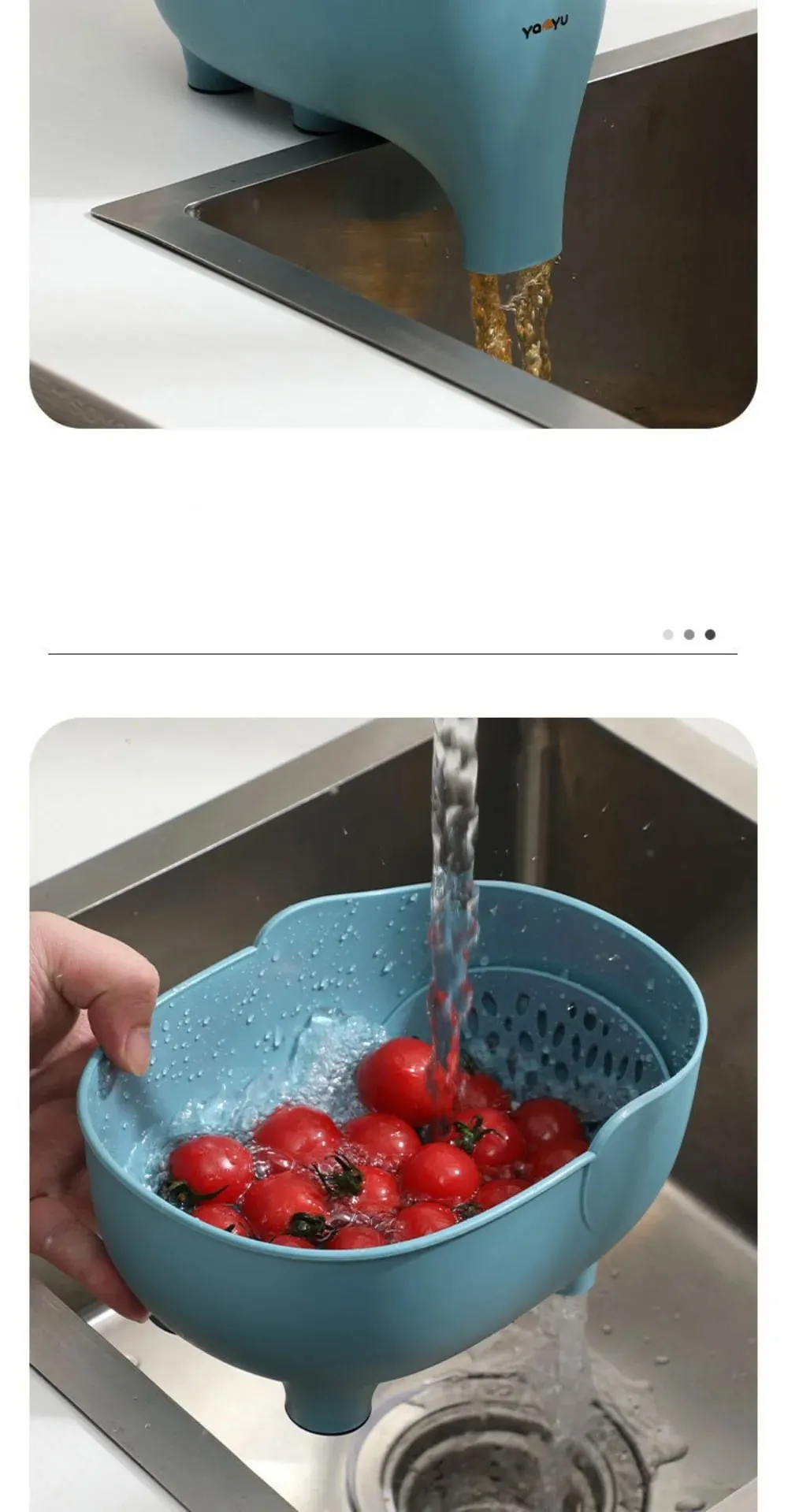 Sink Strainer Elephant Drain Basket Fruit Vegetable Washing Basket Hanging Drainer Rack Multipurpose Kitchen Storage Accessories — image 9