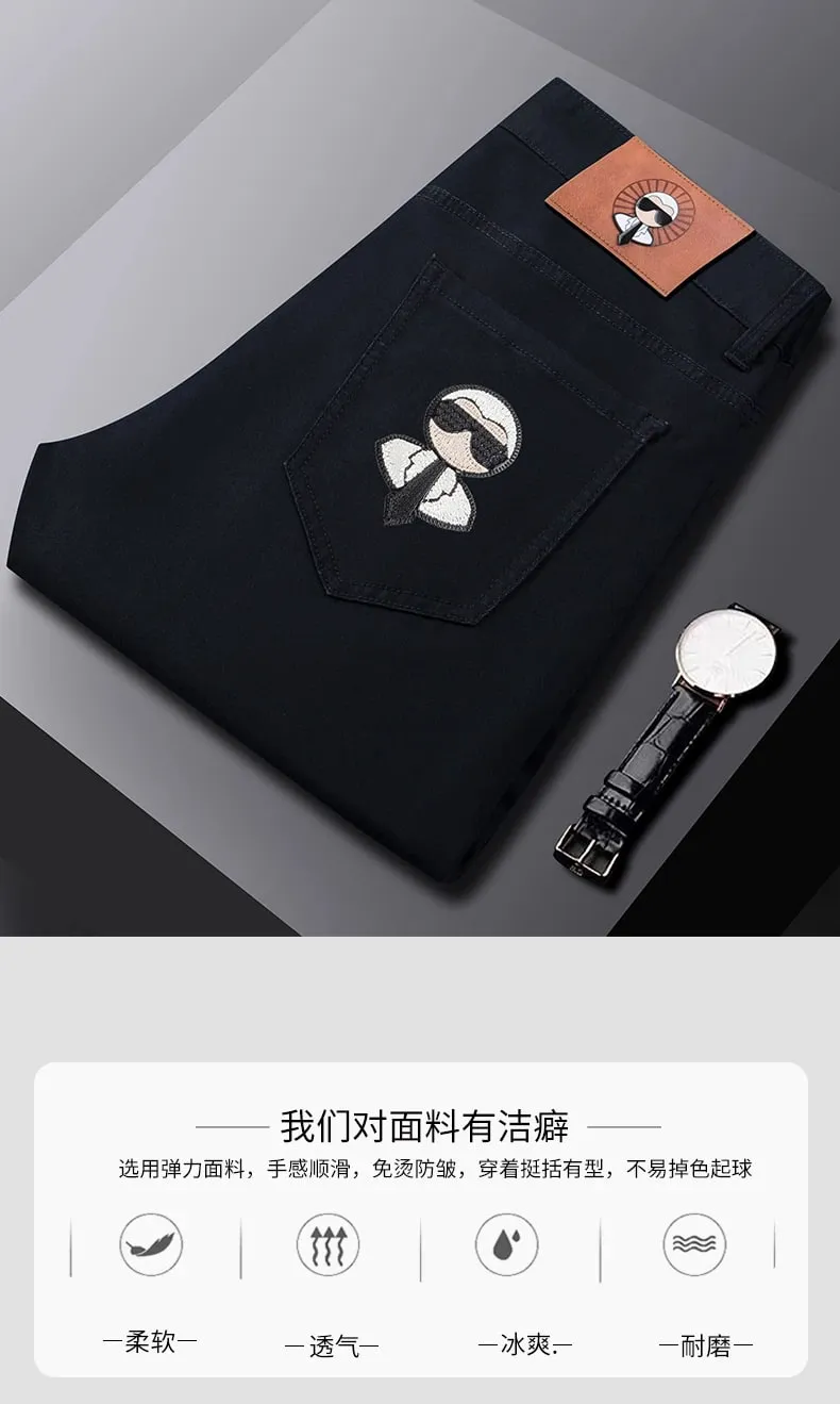 Fashion Men Jeans Stretch Straight Leg Casual Slim Fit Denim Pants Male Brand Luxury Design Business Classic Trousers — image 7