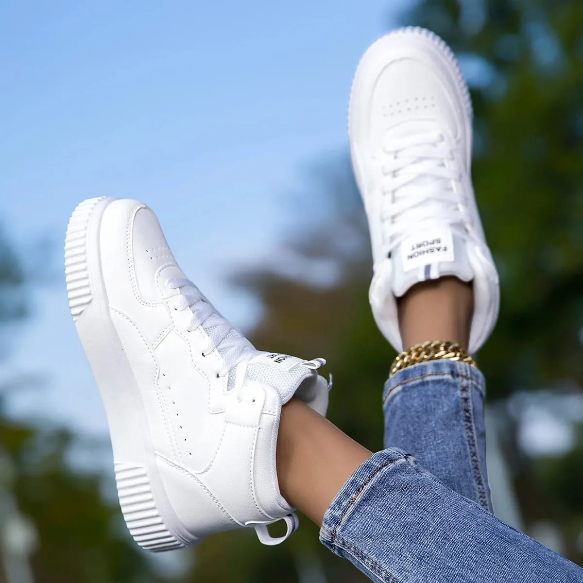 New Style Men's Casual Leather Shoes Trendy Breathable Versatile Sports White Sneakers Leather Trendy Shoes — image 6