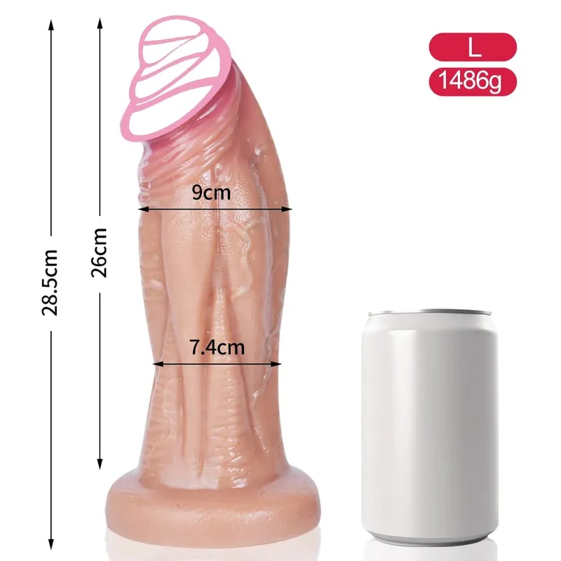 Büyük Yumuşak Yapay Penis Süper Yumuşak Silikon Büyük Penis Vantuz ile Esnek G-spot seks oyuncakları Kadın erkek Lezbiyen — image 9