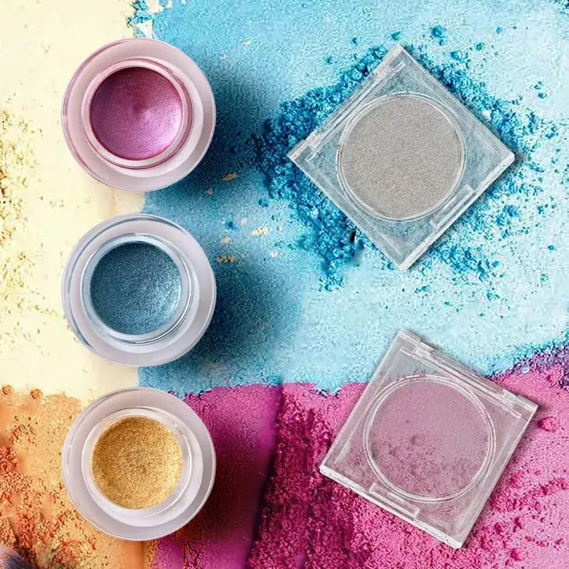 4Pcs Portable Compact Blush Boxes Small Empty Makeup Organizer Containers Travel Containers Refillable Eyeshadow — image 2