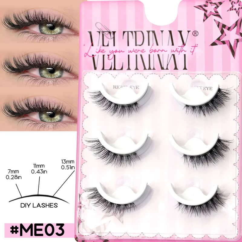 NO Glue Strips Lashes Natural Half Lashes Clear Band Short False Eyelashes Replaceable Eyelash Strips Eye Makeup — image 11