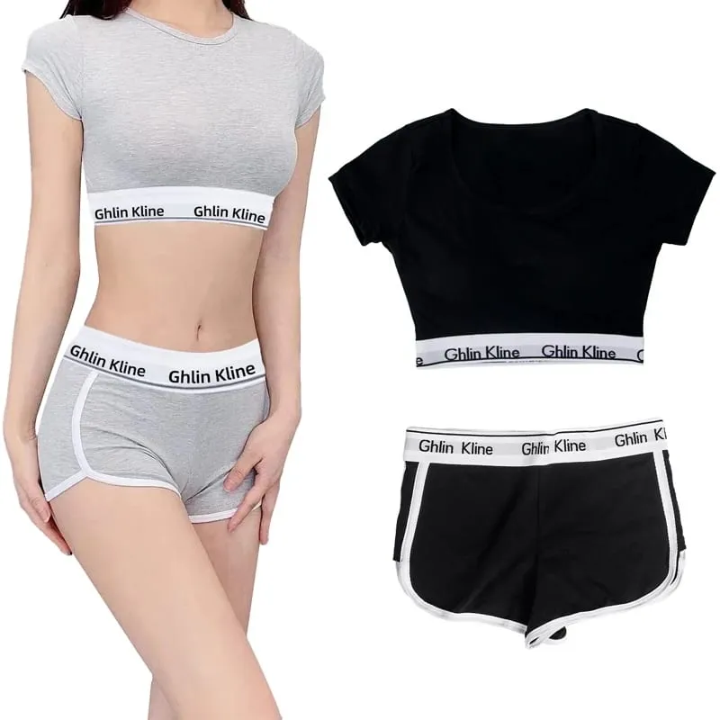 Women's Comfortable Breathable Sports Vest with Padding And Cotton Underwear Fitness Running Underwear Set — image 1