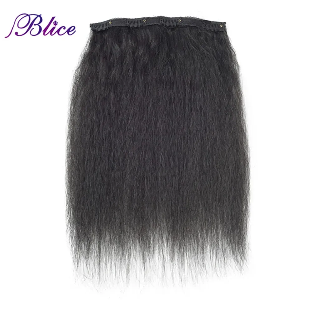 Blice Synthetic Clip In Hairpieces Kinky Straight Women Hair Accessories Heat Resistant Hair Extensions 5Pcs/set Deal — image 5