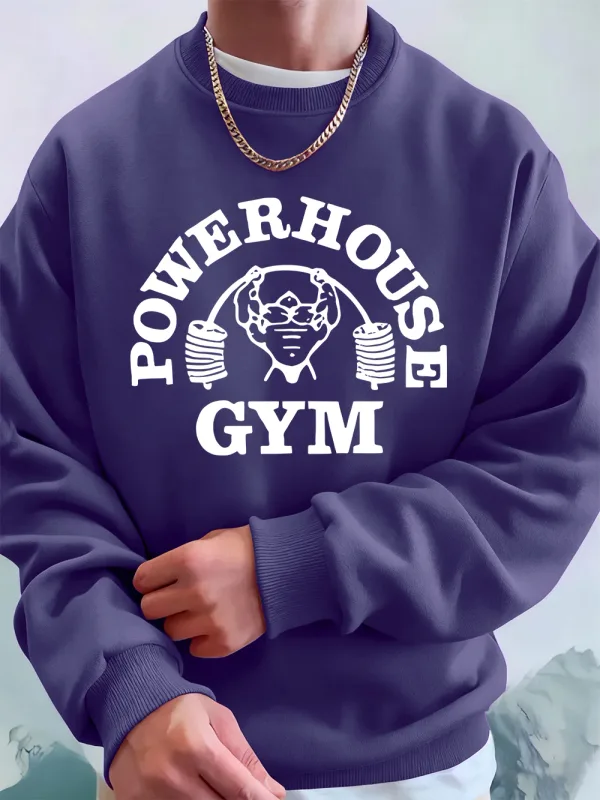 Powerhouse ginásio carta impressão moletom masculino inverno velo quente hoodie coreano solto crewneck pullovers hip hop roupas masculinas — image 36