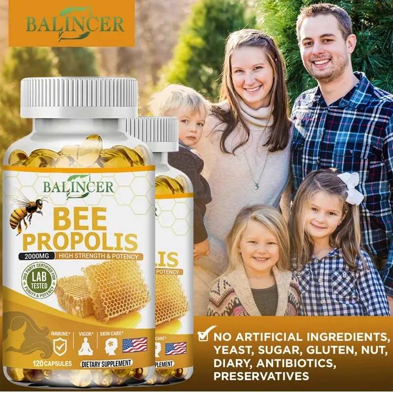 Natural Bee Propolis Capsules - Relieves Joint Pain and Stiffness Promotes Bone Health for Immunity and Anti-oxidation — image 5