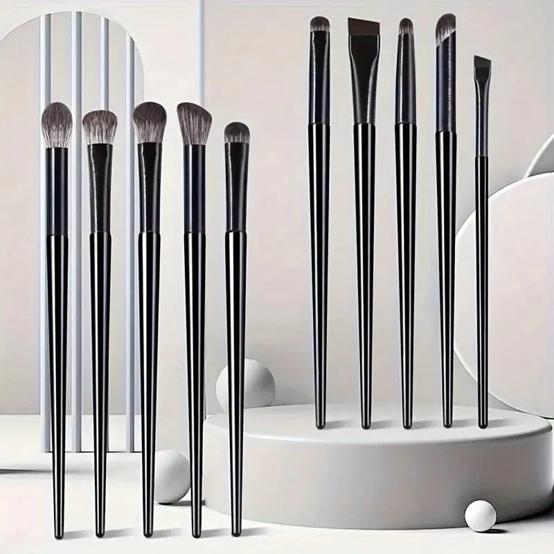 10-Piece Set Of Eye Shadow Makeup Set Brushes Create Perfect Eye Makeup Precise Eye Shadow Eyeliner Pen Contour Soft Bristle — image 1