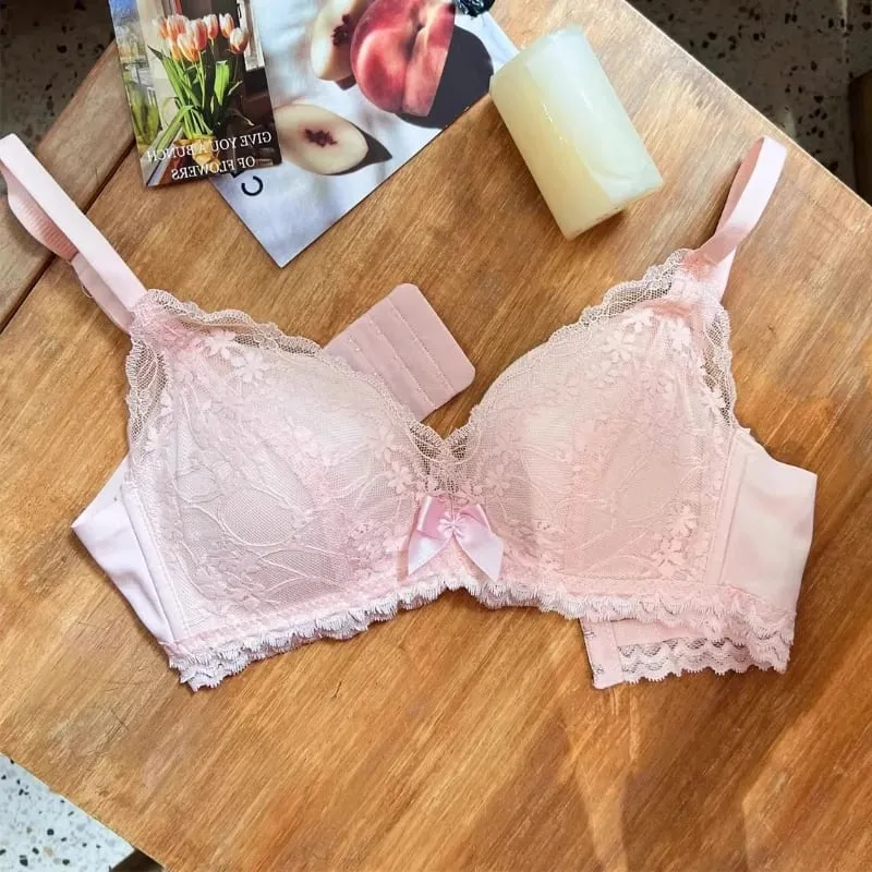 French Style Wireless Shaping Lingerie Set Push Up Lift Anti Sagging Lace Bra Luxury Comfort Support Ladies Daily Underwear — image 8