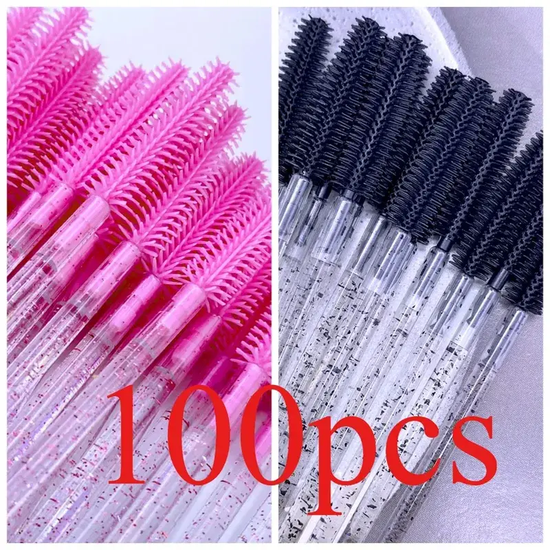 50/100 Pcs Silicone Crystal Mascara Wands Disposable Diamond Eyelash Brushes Comb Beauty Makeup Brush Tools for Women — image 15
