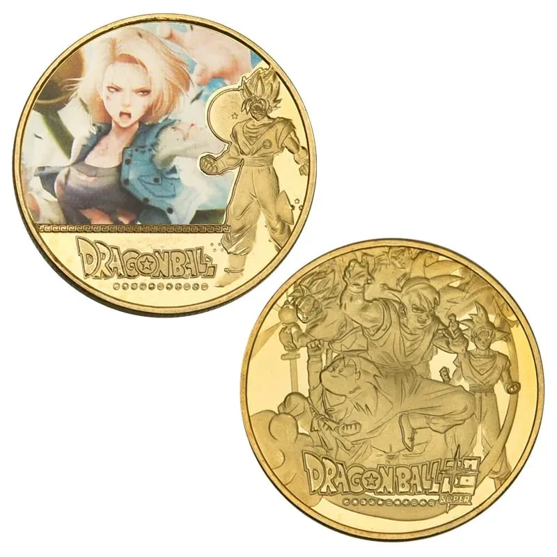 Dragon Ball Banhado A Ouro Moeda de Ouro Son Goku Vegeta Moedas Comemorativas Crianças Clássico Anime Periféricos Coleção Brinquedo Lembrança — image 10