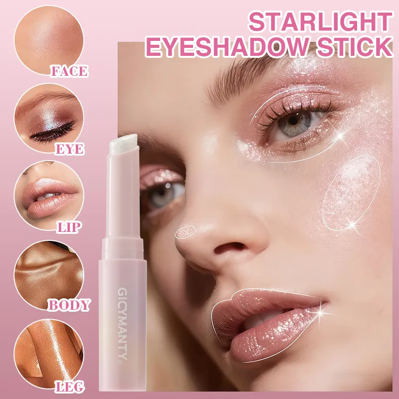 Shimmer Eyeshadow Stick Quick-Dry Film Locking Light Non-Fading Sparkle Eye Shadow Face Body Lip Highlighter — image 6