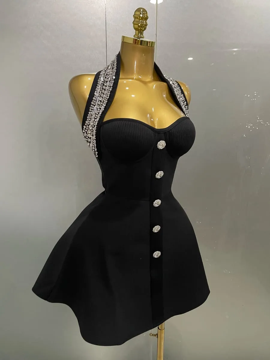 2025 feminino preto sexy fora do ombro brilhante cristal bodycon bandagem vestido longo luvas elegância celebrar vestido de festa à noite — image 5