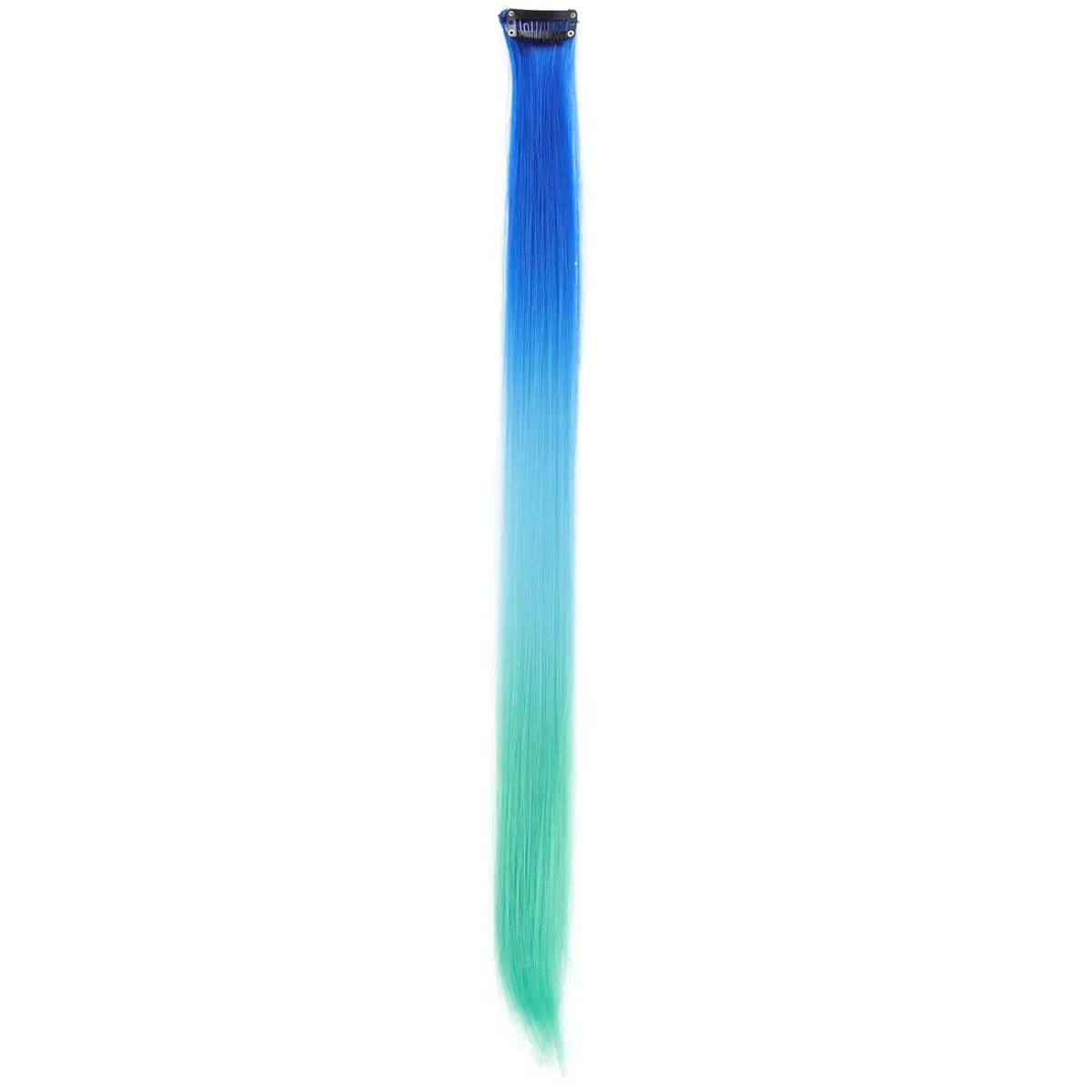 1Pcs Gradient Color Clip in Hair Extensions Party Highlights Wig Synthetic Straight Hairpiece for Girls Kids Christmas Party Use — image 8