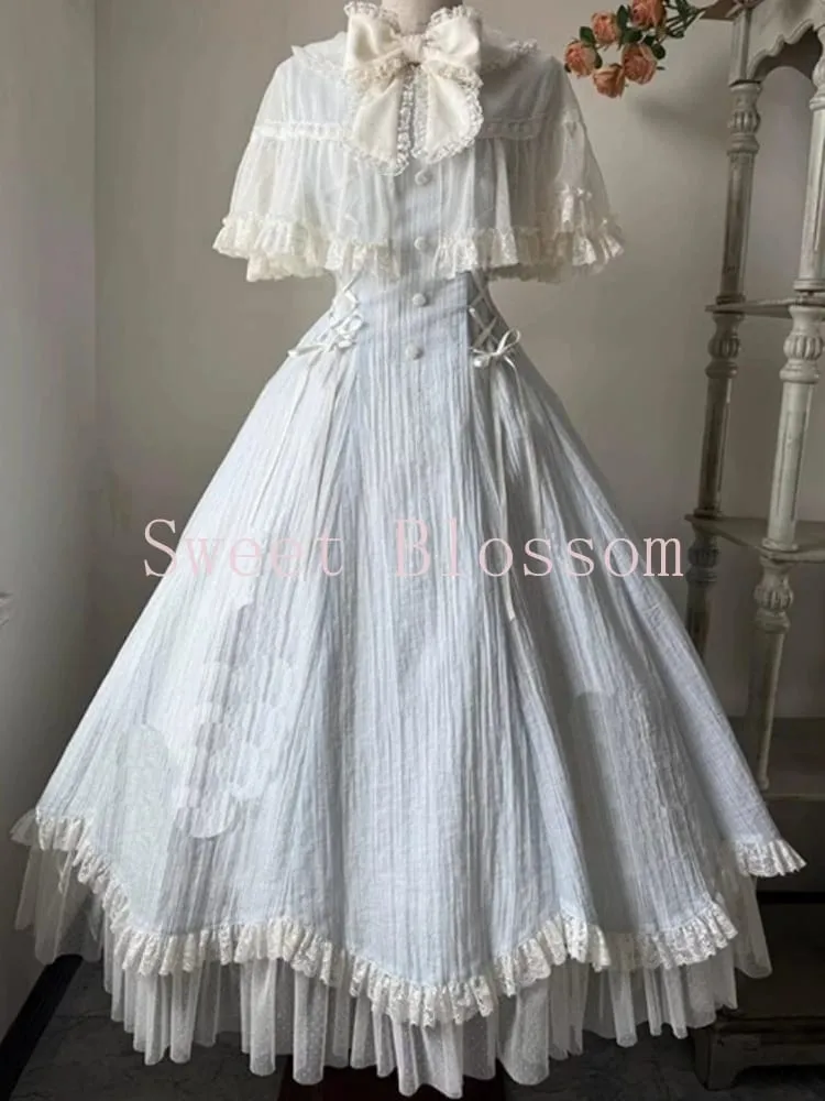 French Elegant Sweet Lolita Dress Women Bow Lace Patchwork Princess Party Dresses Bagong Slim Fashion Hepburn na Damit Tag-init 2025 — image 5