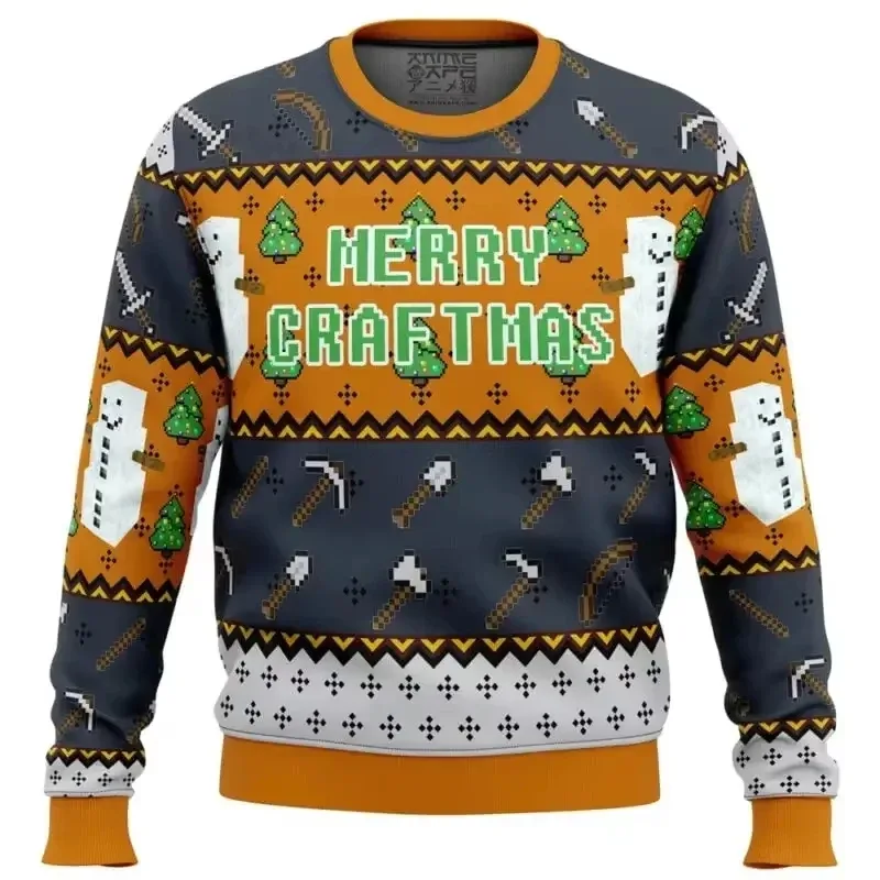 Natal papai noel dos desenhos animados anime graffiti retro inverno feio camisola 3dprint harajuku pulôver casual engraçado mang — image 6