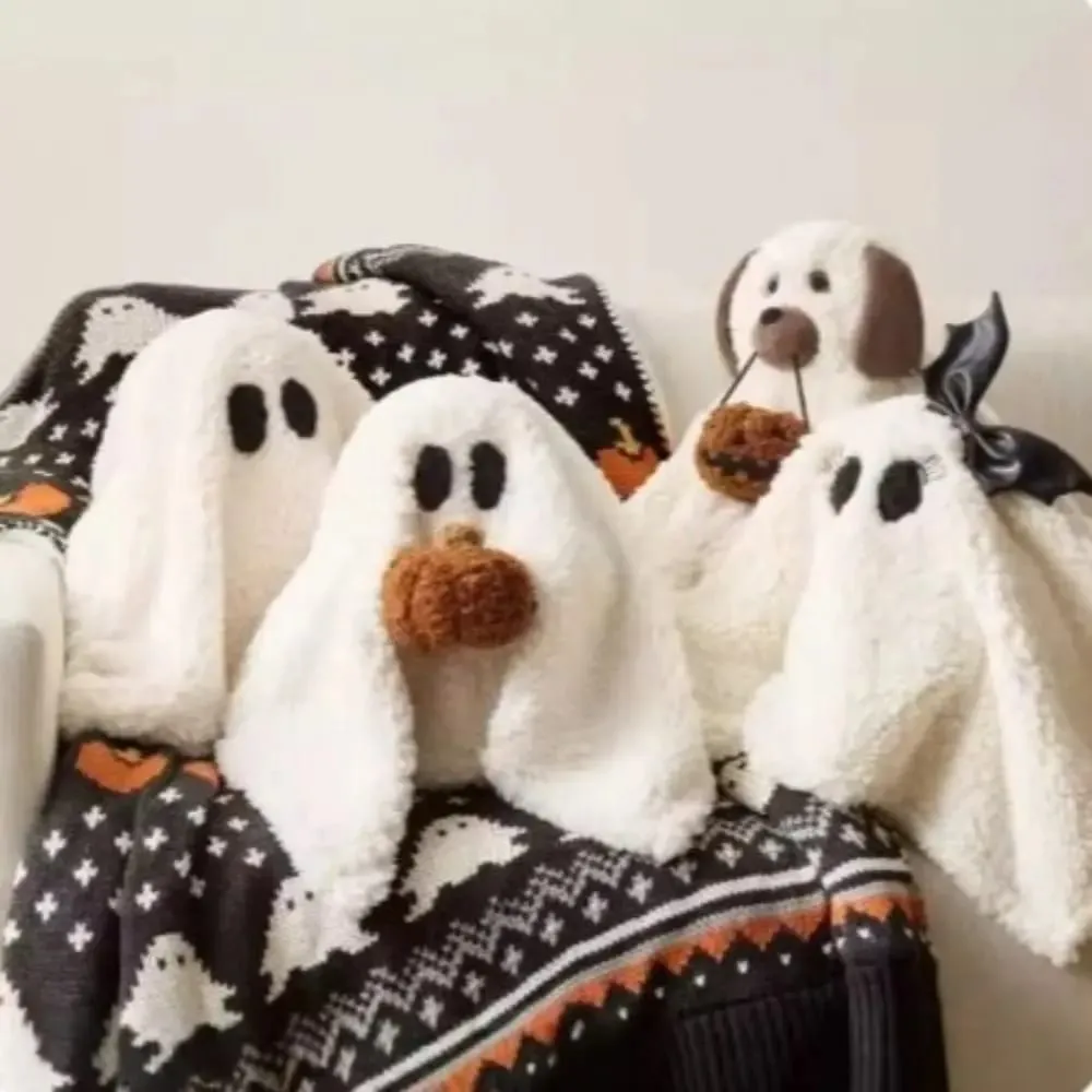 Fun Cute Ghost Dog Pillow White PP Cotton Halloween Gift Room Decoration Bat Throw Pillow Bedroom — image 4