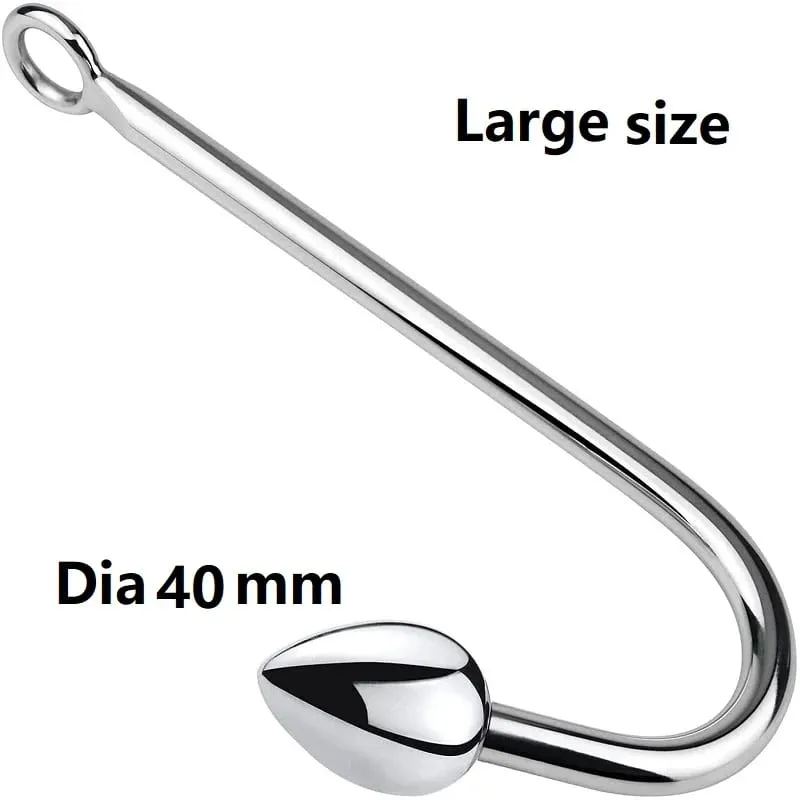 Juego de 3 bolas pequeñas, medianas y grandes, cuentas de gancho anal de metal, dilatador para cabeza, masajeador de próstata, juguete sexual bdsm para hombre — image 9