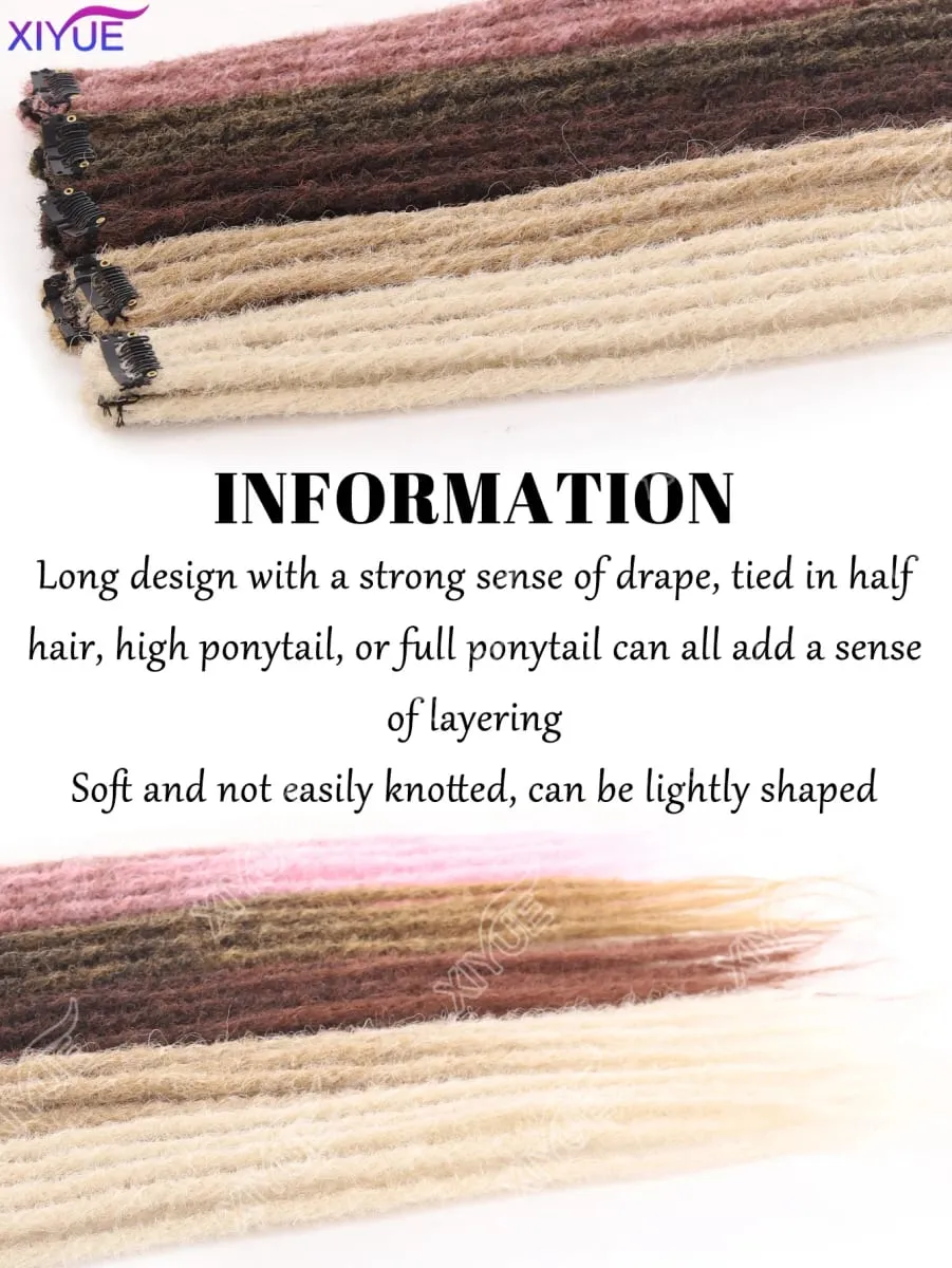 24 Inch Synthetic BB Clip Dreadlock Hair Extensions Dreadlock Extensions Hip-hop Ombre Hair Extensions African Tribe Style XY