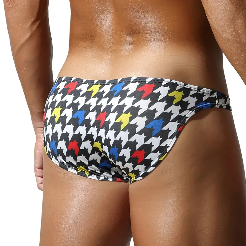 Men's Low-Waist Triangle Pants with Pouch Fashionable Bird's Eye Design Comfortable Underwear for Men — image 2