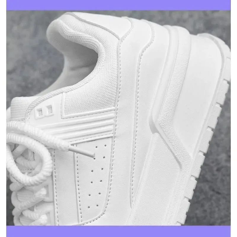 Men's Spring Autumn Unique Design Versatile Casual Pure Black Sneakers Teen Sports Thick Bottom Heightening Trendy Loers — image 6