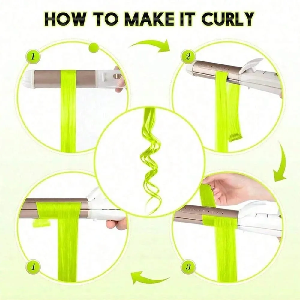 1PCS/Pack Synthetic Colored Party Highlights Clip in Hair Extensions for Girls Omber Colors Long Straight Hairpieces