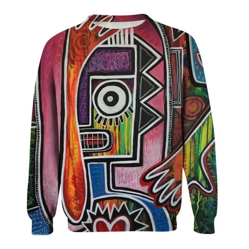 Mga Graphic na Sweatshirt ng Kalalakihan Para sa Mga Lalaki Graffiti Pullover Long Sleeve Sweatshirt Crew Neck Fashion Pang-araw-araw na Kaswal na Bakasyon sa Bakasyon Bago — image 11