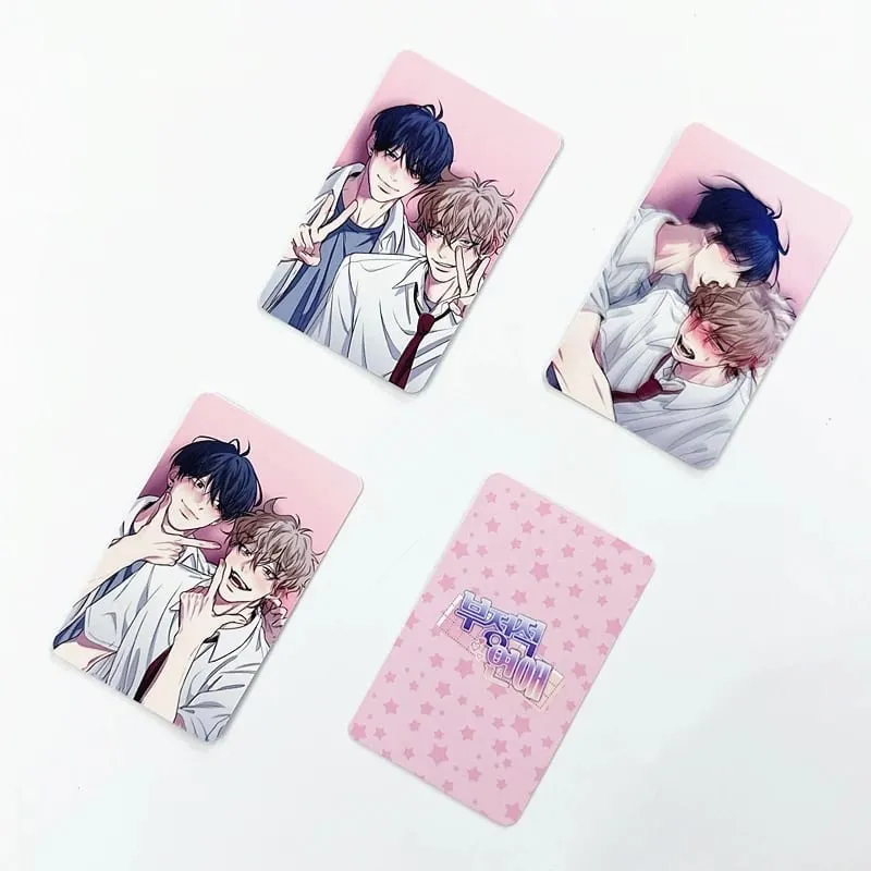 4Pcs/Set BL Manhwa Negative Love Laser Photocards - Tae-yoon Jae-min Character Lomo Cards Souvenir Gift for Fans — image 3
