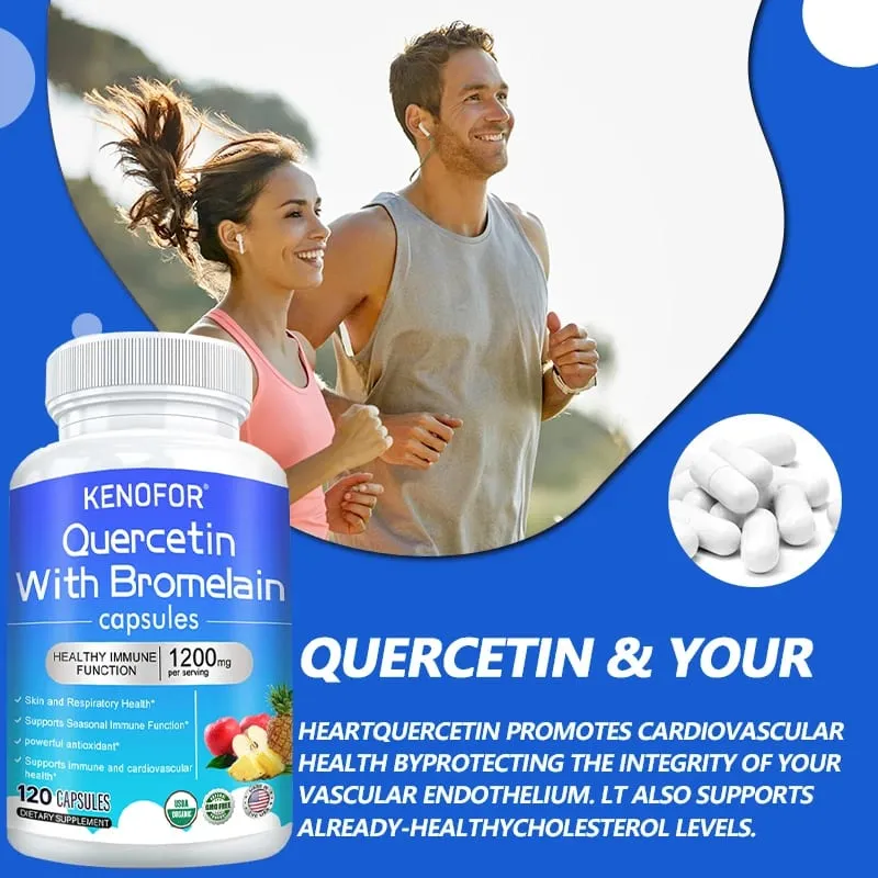 Quercetin + Bromelain-Komplex-Kapseln 1200 mg – Unterstützung des Immunsystems, der Gelenke und der Verdauung mit Vitamin C und D3, 30/60/120 Stück — image 6