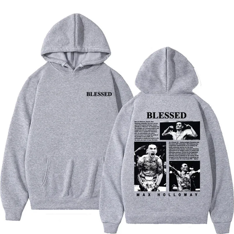 Max Holloway Blessed Vintage Graphic Hoodies Men Women Harajuku Violence Aesthetic Sweatshirts Casual Comfort Long Sleeve Hoodie — image 5