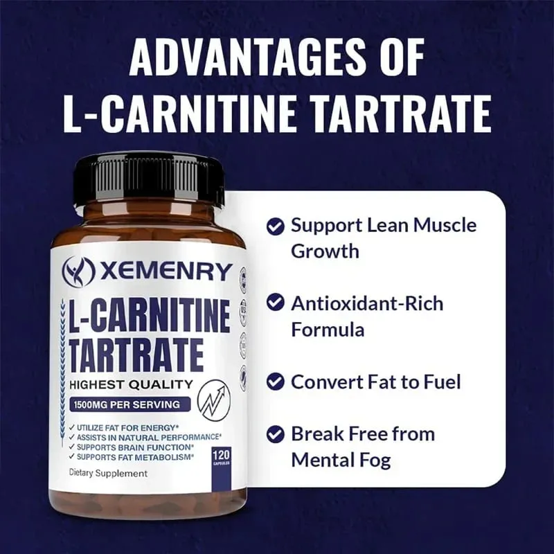 Capsules premium de tartrate de L-carnitine 1500 mg - La production d'énergie naturelle soutient le métabolisme — image 4