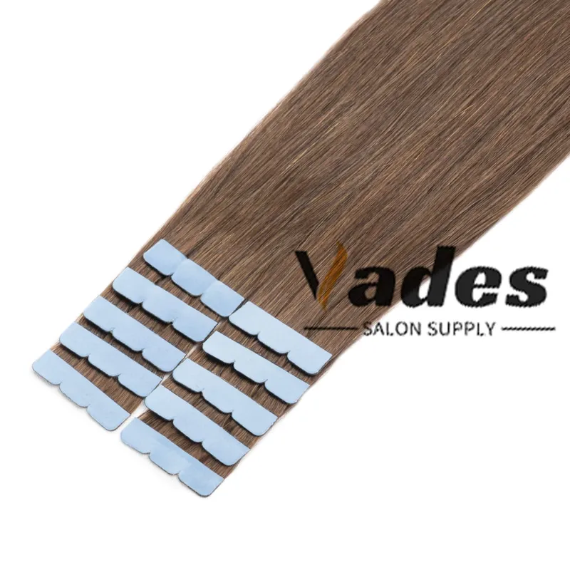 10Pcs Natural Real Smooth Remy Human Hair Mini Tape in Skin Weft Hair Extensions Soft Touch Texture Natural Shine Daily Use