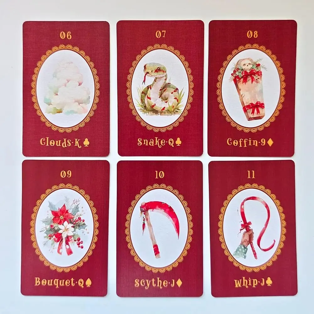 Christmas Carol Lenormand Deck 9*6cm 42 Pcs Cute Christmas-themed Lenormand Cards Printed on 350GSM Double-embossed Cardstock — image 8