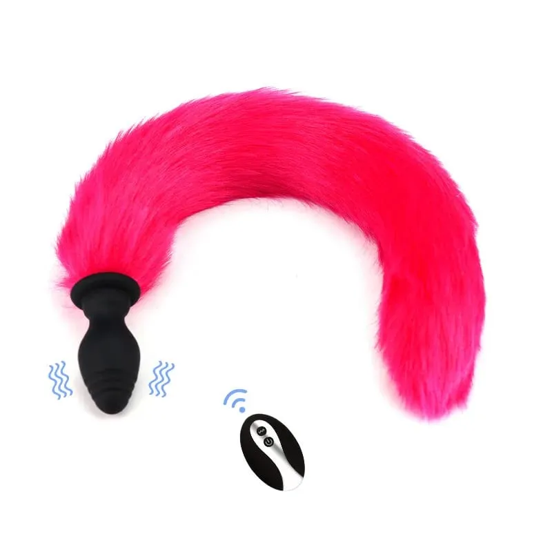 Fox Tail Anal Plug na may Remote Control Vibrating - Faux Fur at Silicone Role Play Pang-adultong Laruang Multi-Color BDSM Sex Toys para sa Mag-asawa — image 8
