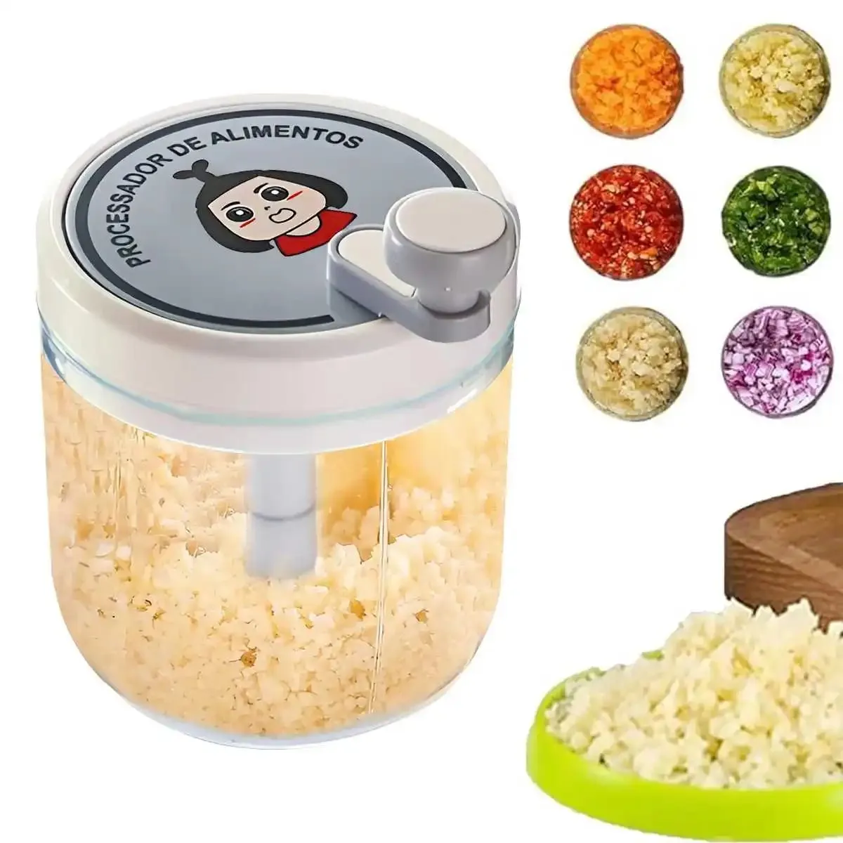 Garlic Crusher Highly Efficient Masher Chopper for Home Multifunctional Manual Grinder with Safe Blades — image 6