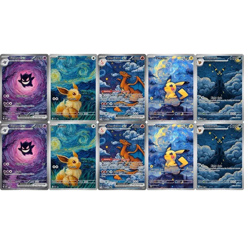 Collection Cards Eevee Gengar Umbreon DIY PTCG Game Cards Shining Creativity Rare Holographic Cards Gift — image 6