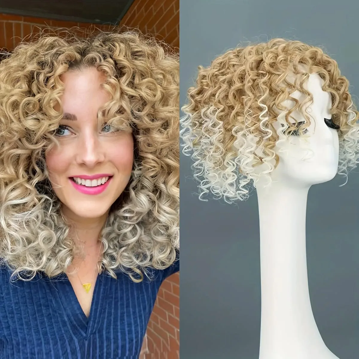 8inch Fluffy Natural Afro Kinky Curly Short Hair Toppers Hairpieces Clip-on Synthetic Hair Pieces for Women with Thinning Hair — image 11