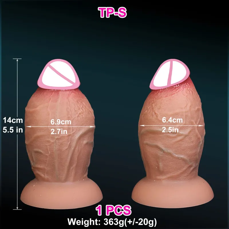 Consolador grueso marrón suave realista, 3 tamaños, pene postizo enorme, pene doble de silicona, ventosa para masturbación para hombre y mujer, Juguetes sexuales anales