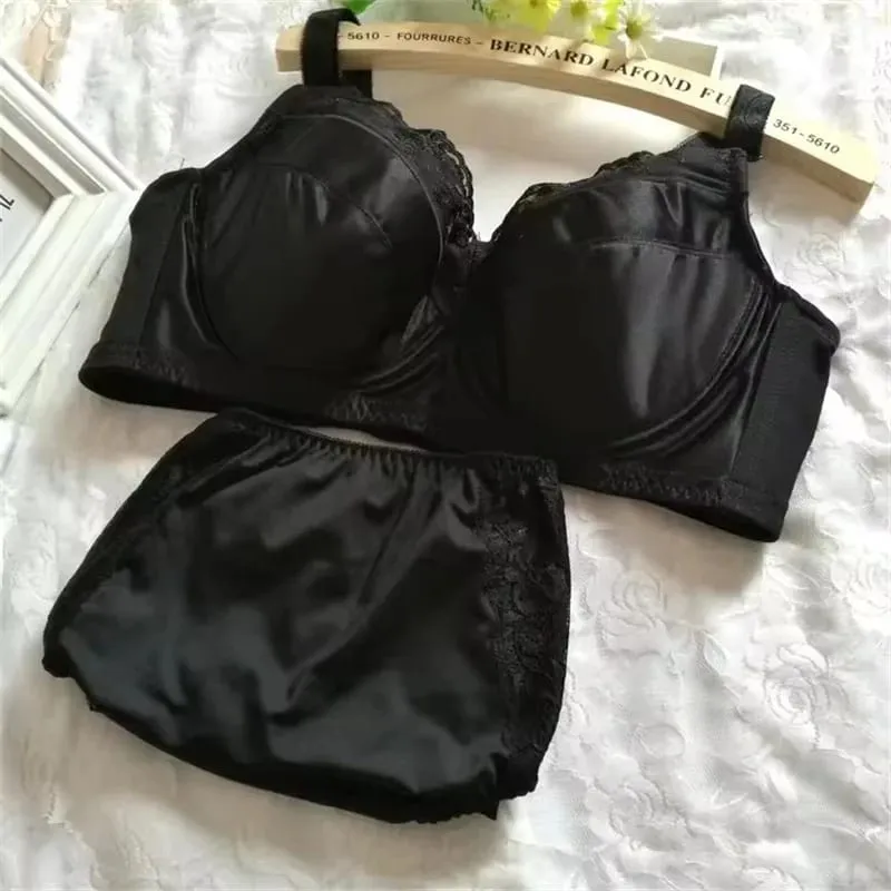 Conjunto de sutiã plus size lingerie feminina b c d e f g h copo roupa interior feminina calcinha briefs 34 36 38 40 42 44 — image 3