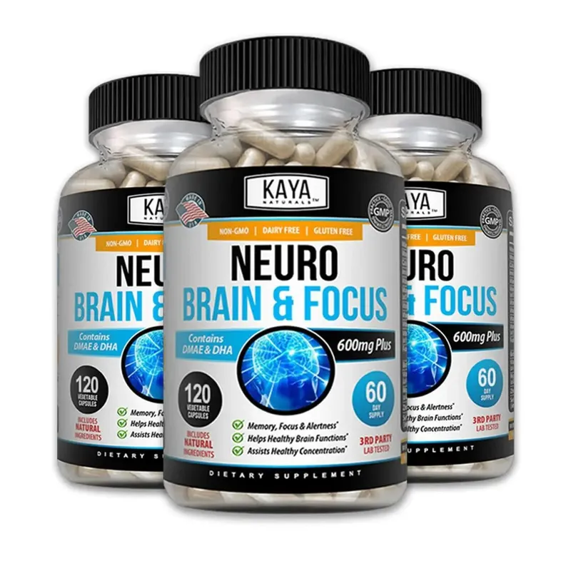 Nootropic Brain Booster Capsules - Vitamins Memory Concentration Clarity & Cognitive Performance Support Stress Relief — image 10