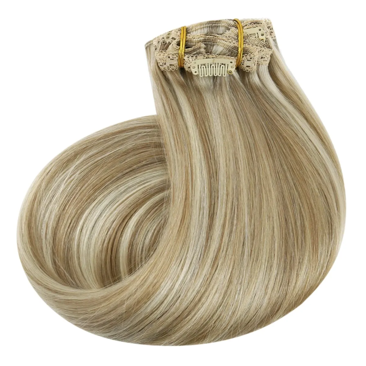 VeSunny Clip In Hair Extensions Human Hair 8 PCS Weft 140G-160G Hair Remy Hair Full Head Clip In Hair Extensions 8 PCS Weft