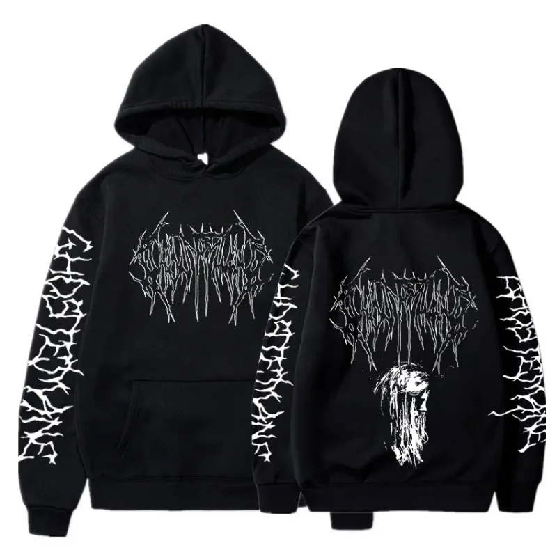 Ghostemane Double Sided Print Hoodie Men's Fashion Hip Hop Metal Rock Hoodies Gothic Oversized Sweatshirt Tracksuit Streetwear — image 10